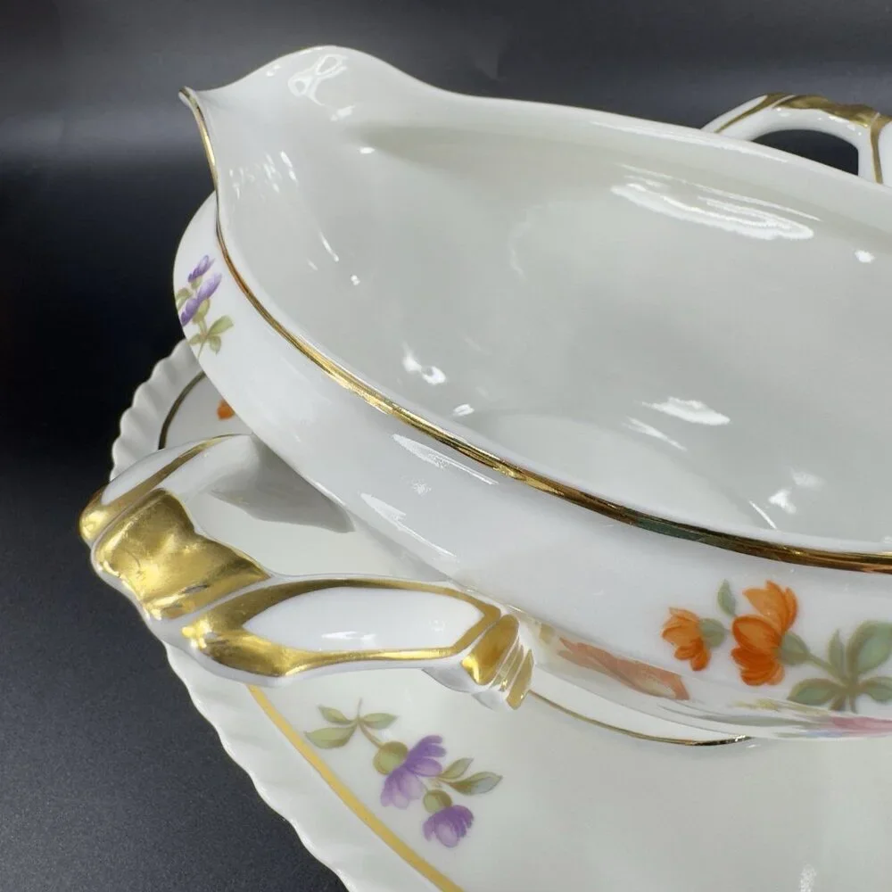 Vintage K&A Krautheim Selb Bavaria Porcelain‎ Sauce Bowl Gravy Boat With Handles